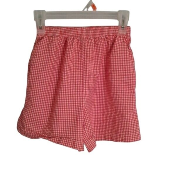 Cotton Kids Size 5 Shorts Red Gingham Check Elastic Waist 100% Cotton - Picture 1 of 5